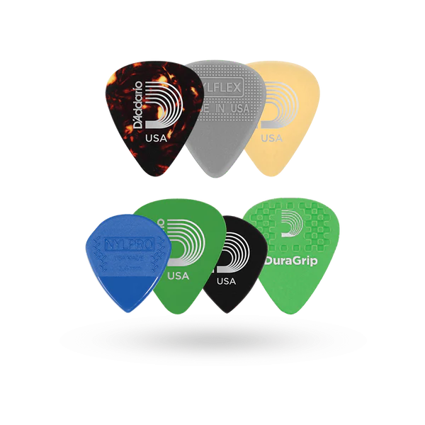D'Addario 1XVP4-5 Assorted Guitar Picks, 7-pack, Medium
