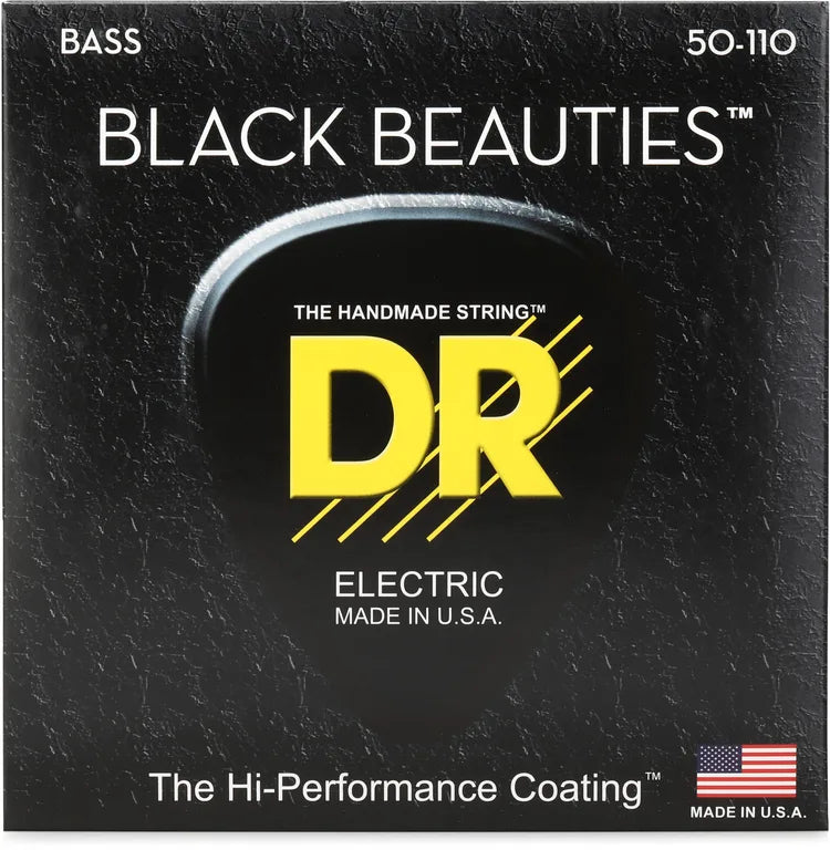 DR Strings BKB-50 Black Beauties Coated Steel Bass Guitar Strings - .050-.110 Heavy