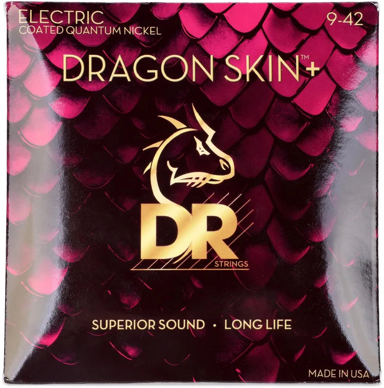 DR Strings DEQ-9 Dragon Skin+ Quantum Nickel Coated Electric Guitar Strings