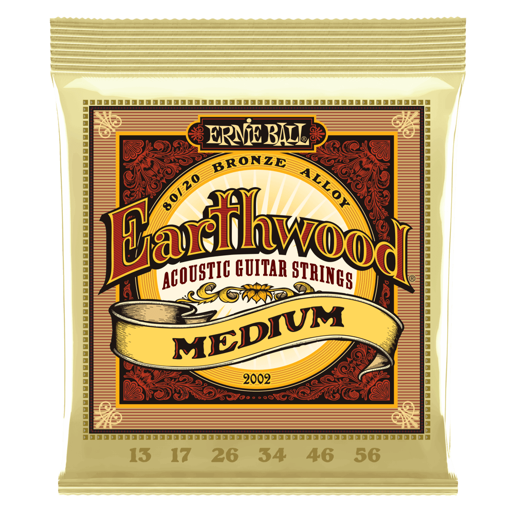 Ernie Ball 2002 Earthwood 80/20 Bronze Acoustic Guitar Strings - .013-.056 Medium