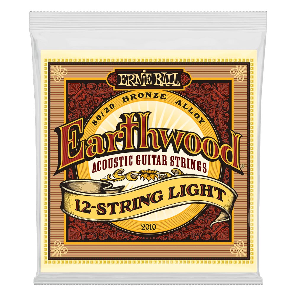Ernie Ball 2010 Earthwood 80/20 Bronze Acoustic Guitar Strings - .009-.046 Light 12-string