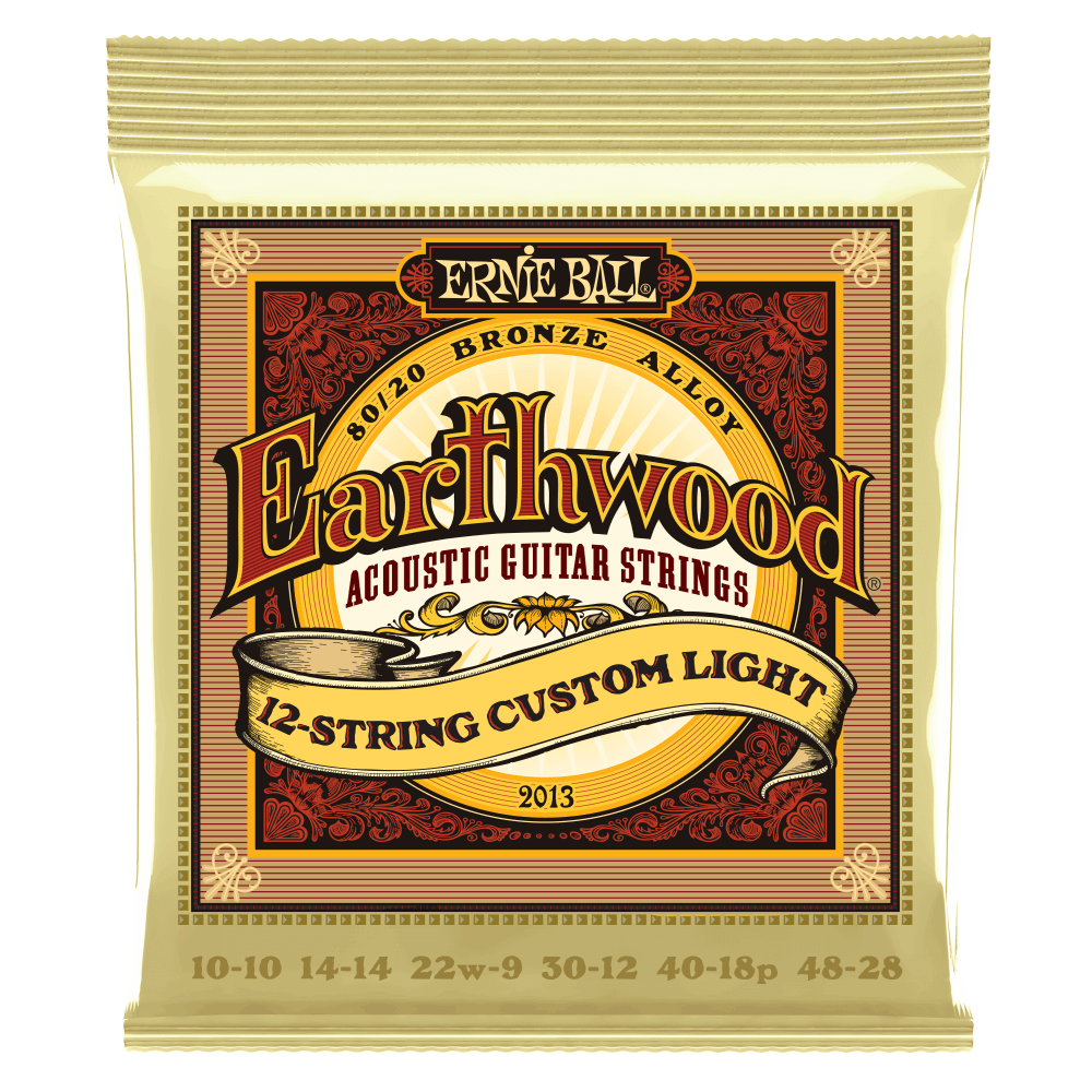 Ernie Ball 2013 Earthwood 80/20 Bronze Acoustic Guitar Strings - .010-.048 Custom Light 12-string