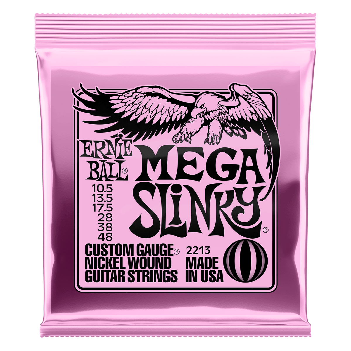 Ernie Ball 2213 Mega Slinky Nickel Wound Electric Guitar Strings - .0105-.048