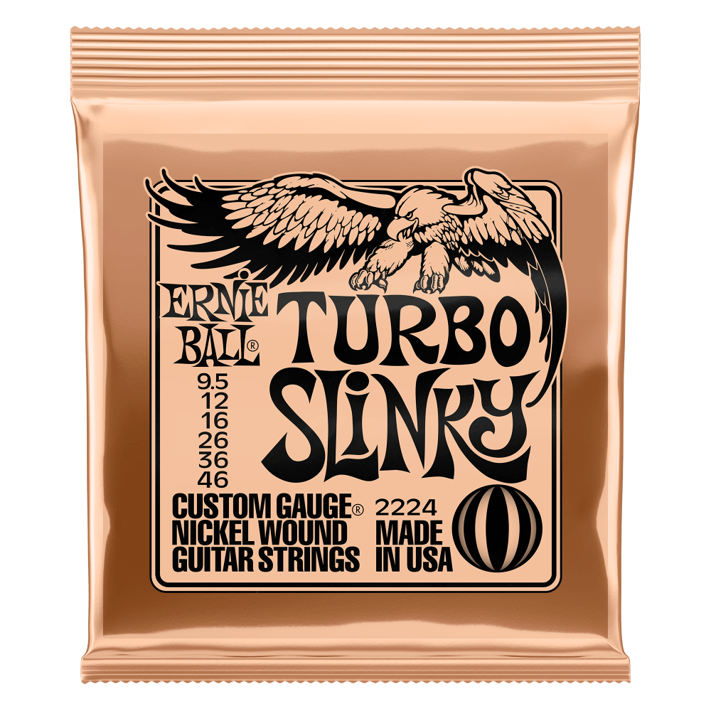 Ernie Ball 2224 Turbo Slinky Nickel Wound Electric Guitar Strings - .0095-.046