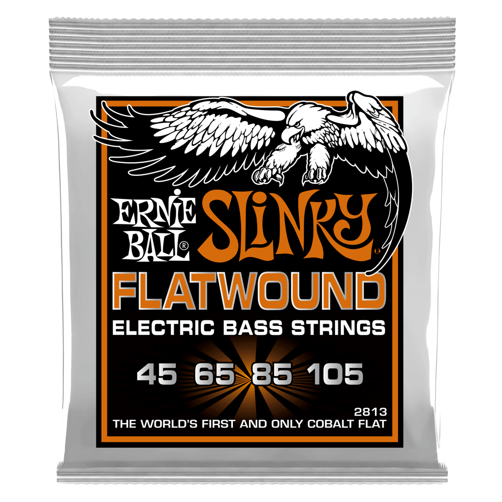 Ernie Ball 2813 Hybrid Slinky Flatwound Electric Bass Guitar Strings - .045-.105