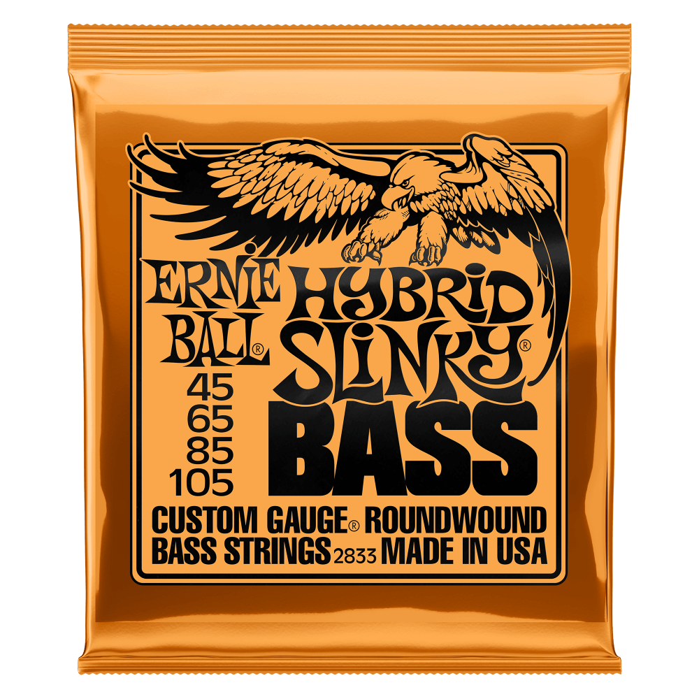 Ernie Ball 2833 Hybrid Slinky Nickel Wound Electric Bass Guitar Strings - .045-.105