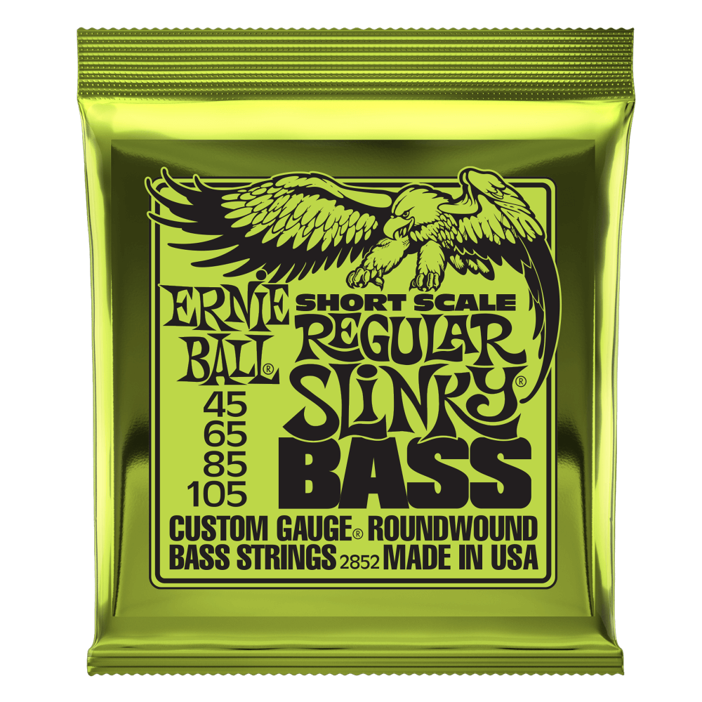 Ernie Ball 2852 Regular Slinky Nickel Wound Electric Bass Guitar Strings - .045-.105 Short Scale