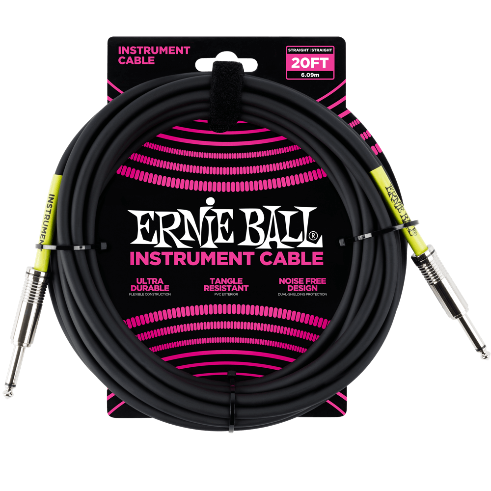 Ernie Ball P06046 Classic Instrument Cable Straight/Straight - 20ft Black