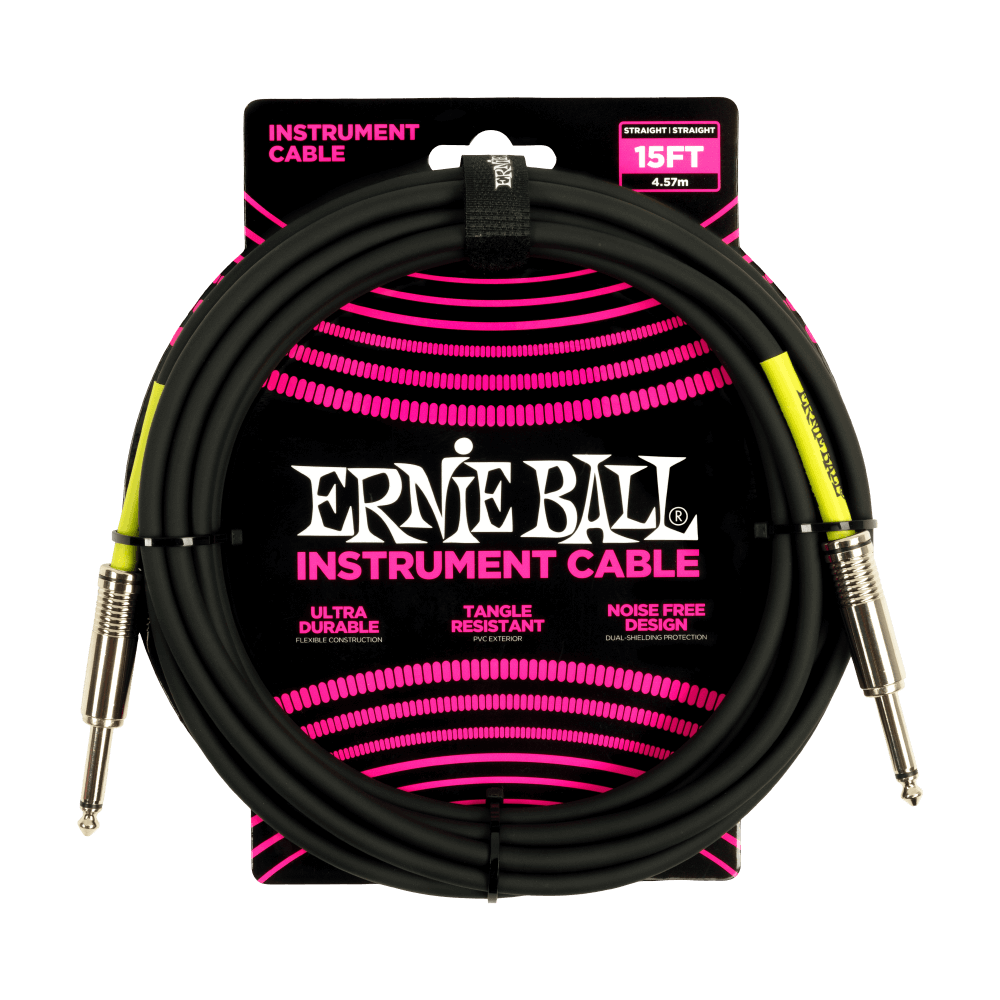 Ernie Ball P06399 Classic Instrument Cable Straight/Straight - 15ft Black