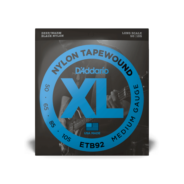 D'Addario ETB92 50-105 Medium, Long Scale, XL Nylon Tapewound Bass Strings