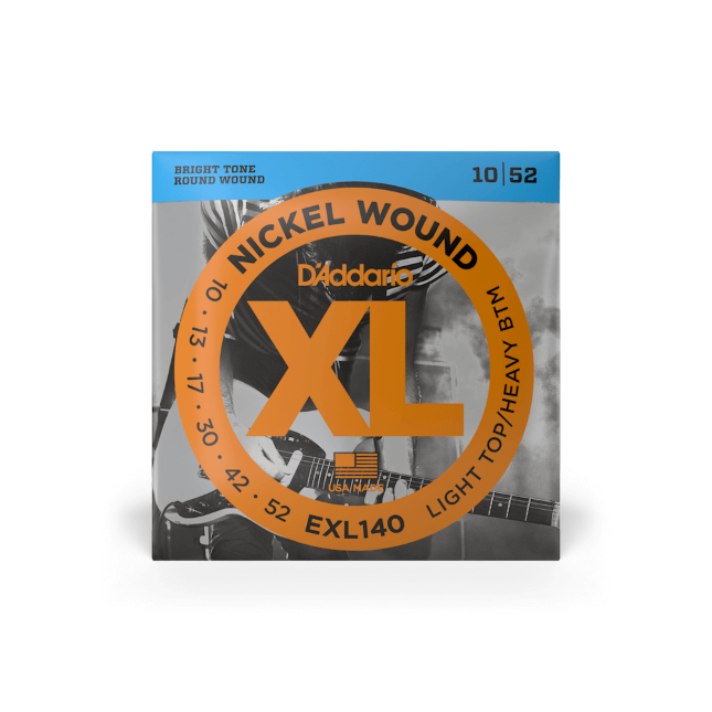 D'Addario EXL140 10-52 Light Top/Heavy Bottom, XL Nickel Electric Guitar Strings