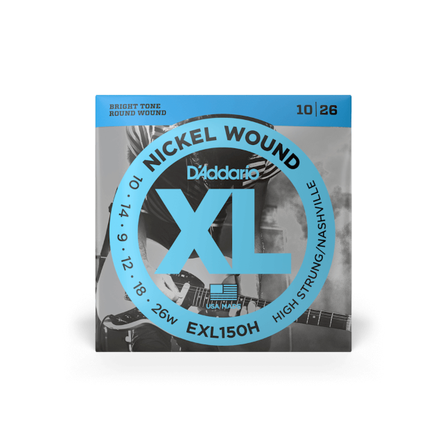 D'Addario EXL150H 10-26 High Strung/Nashville Tuning, XL Nickel Electric Guitar Strings
