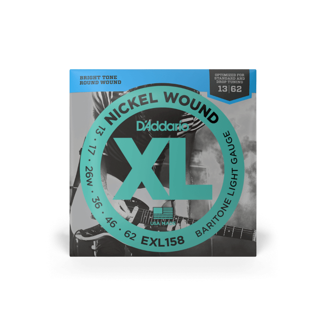 D'Addario EXL158 13-62 Light Baritone, XL Nickel Electric Guitar Strings