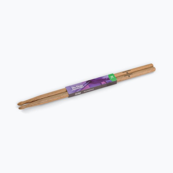 On-Stage HW7A 7A Hickory Wood Tip Drum Sticks