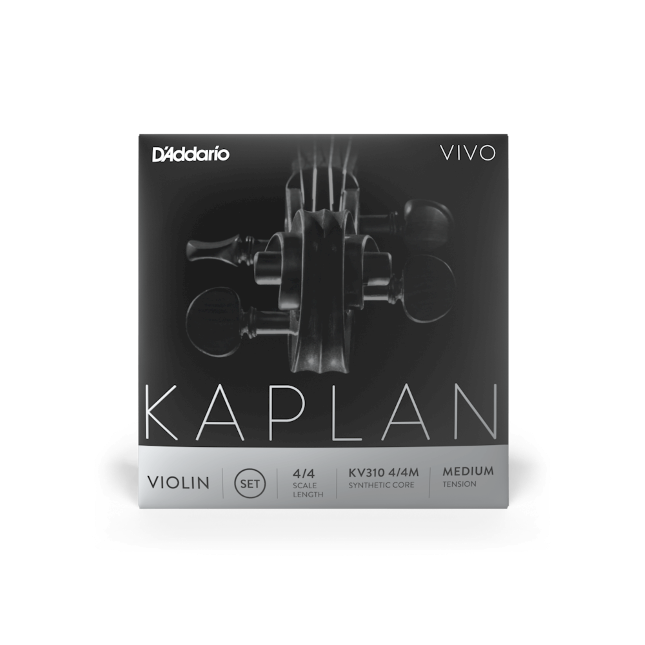 D'Addario Kaplan Vivo Violin String Set, 4/4 Scale, Medium Tension