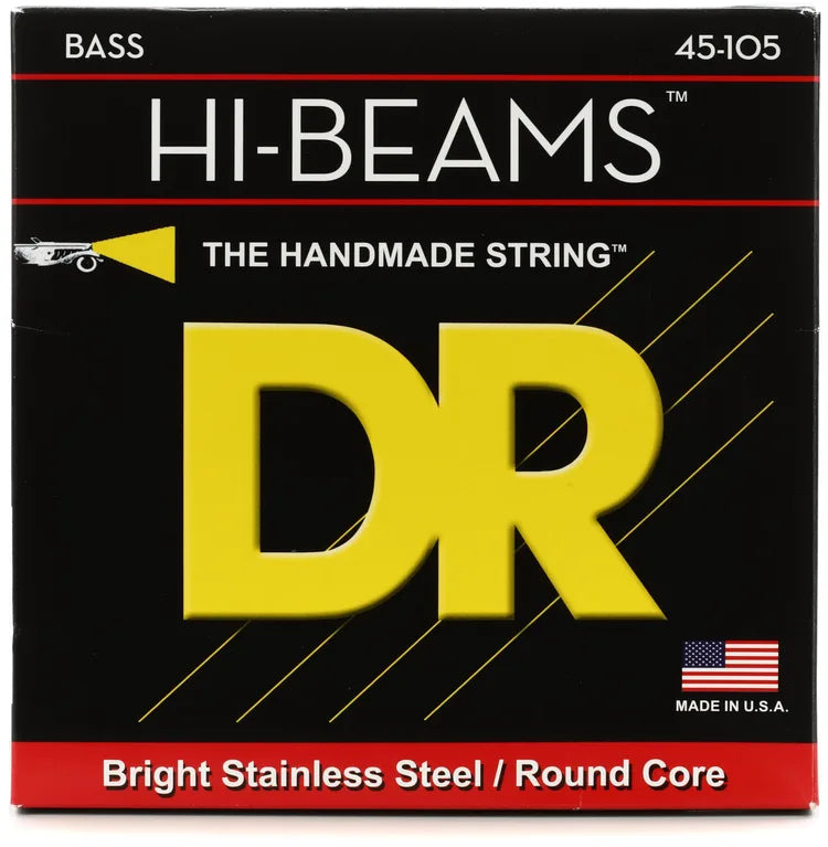 DR Strings MR-45 Hi-Beam Stainless Steel Bass Guitar Strings - .045-.105 Medium