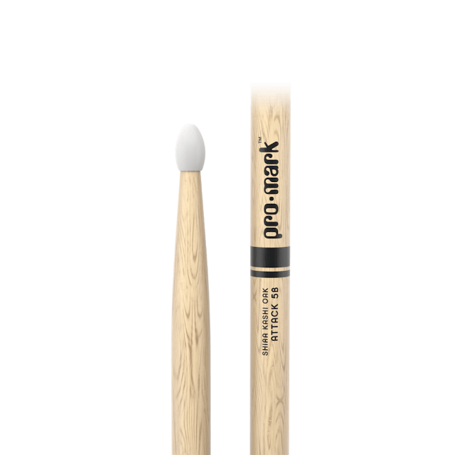 ProMark PW5BN Classic Attack 5B Shira Kashi Oak Drumstick, Oval Nylon Tip