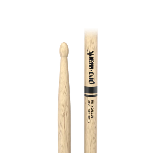 ProMark PW5BW Classic Attack 5B Shira Kashi Oak Drumstick, Oval Wood Tip