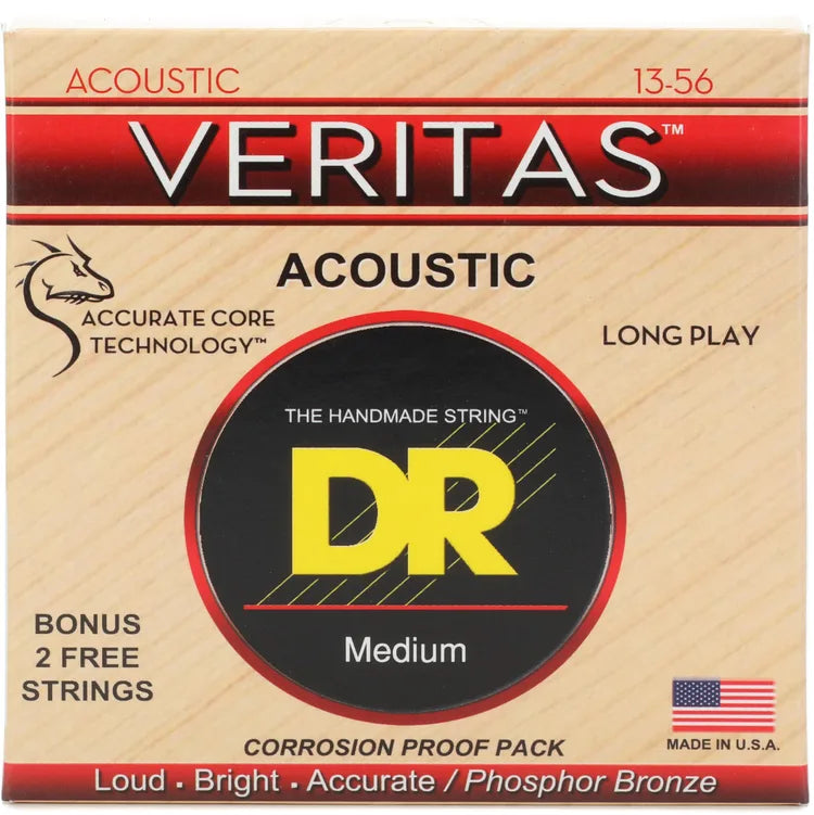DR Strings VTA-13 Veritas Phosphor Bronze Acoustic Guitar Strings - .013-.056 Medium