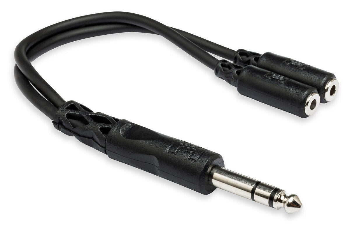 Hosa YMP-234 Y-Cable 1/4-inch TRS to Dual 3.5 mm TRSF