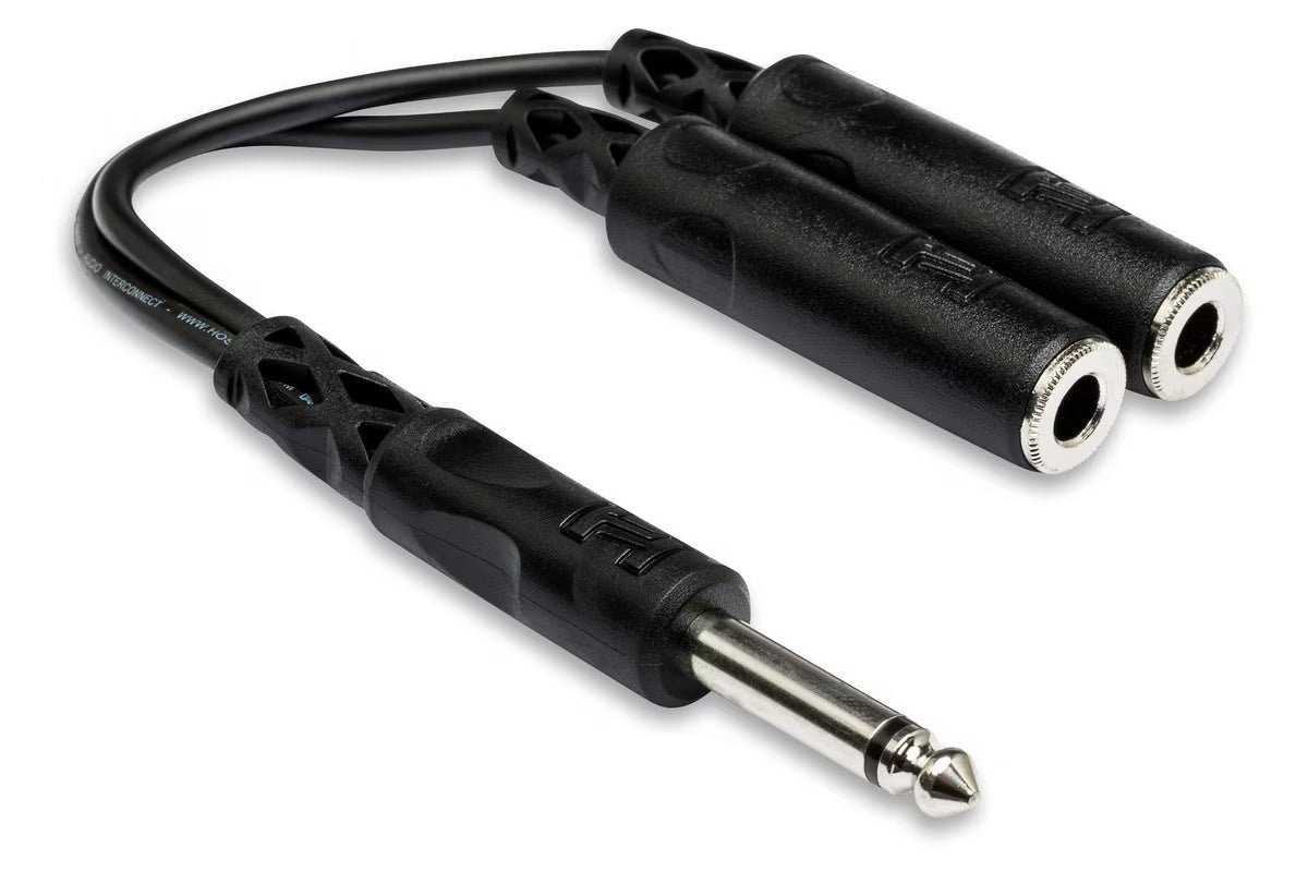 Hosa YPP-111 Y-cable 1/4-inch TS to Dual 1/4-inch TSF