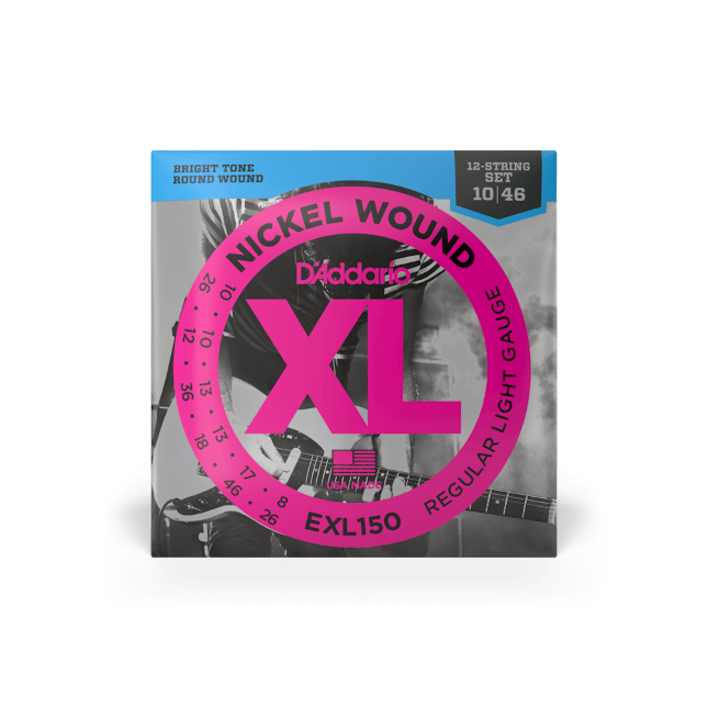 D'Addario EXL150 10-46 Regular Light 12-String, XL Nickel Electric Guitar Strings