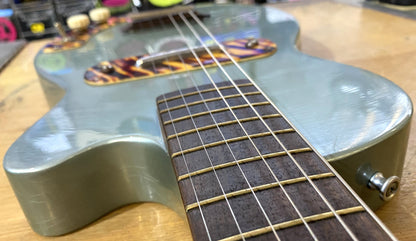 USED 1953 Kay K-125 Stratotone "Peanut" Gloss Refinished Teal Green Electric Guitar with Vox Hardshell Case