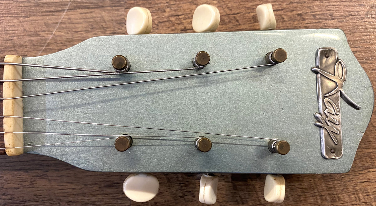 USED 1953 Kay K-125 Stratotone "Peanut" Gloss Refinished Teal Green Electric Guitar with Vox Hardshell Case