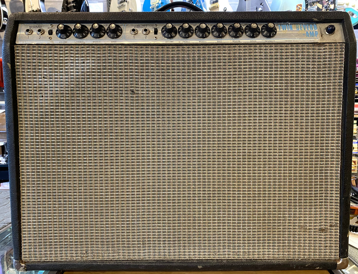 USED 1971 Fender Twin Reverb-Amp Silverface 2 x 12" 100-Watt All Tube Electric Guitar Combo Amplifier