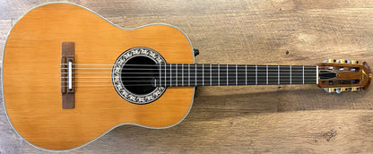 USED 1979 Ovation Model 1613 Classic Natural Gloss Finish Classical Nylon-String Acoustic-Electric Guitar with Original Hardshell Case