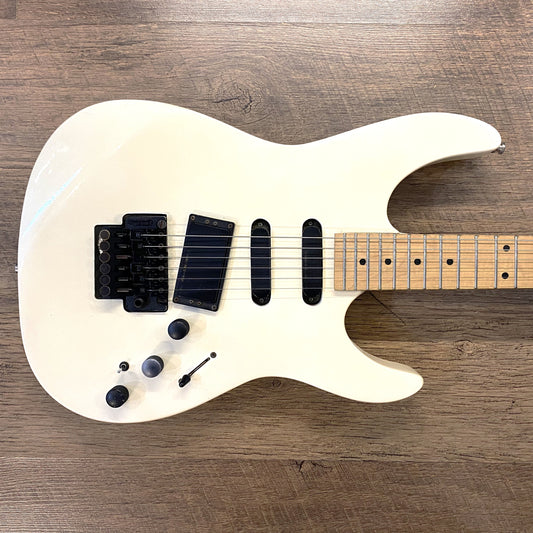 USED 1980s Kramer 100 Series 610 Gloss White Finish Electric Guitar with Aftermarket Neck