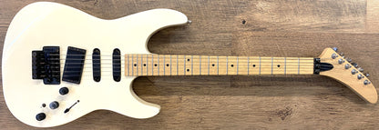 USED 1980s Kramer 100 Series 610 Gloss White Finish Electric Guitar with Aftermarket Neck