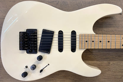 USED 1980s Kramer 100 Series 610 Gloss White Finish Electric Guitar with Aftermarket Neck