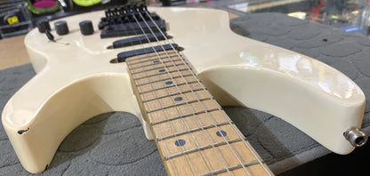 USED 1980s Kramer 100 Series 610 Gloss White Finish Electric Guitar with Aftermarket Neck