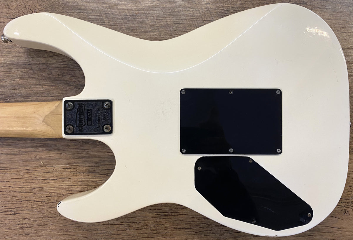 USED 1980s Kramer 100 Series 610 Gloss White Finish Electric Guitar with Aftermarket Neck