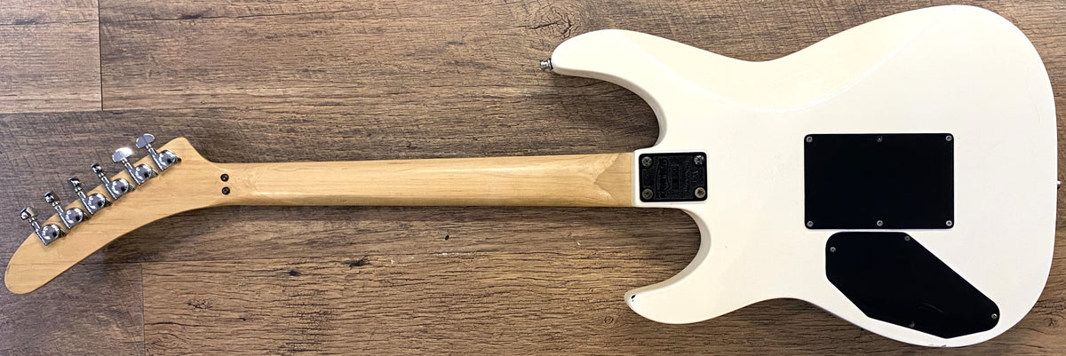 USED 1980s Kramer 100 Series 610 Gloss White Finish Electric Guitar with Aftermarket Neck