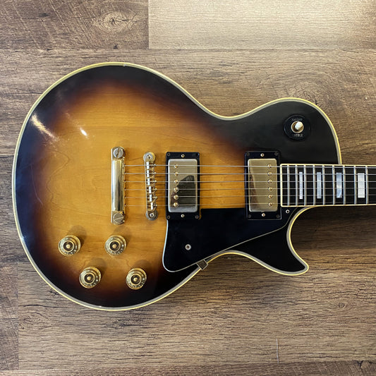 USED 1981 Gibson Les Paul Custom "Norlin Era" Gloss Tobacco Sunburst Finish Electric Guitar with Tokai Hardshell Case