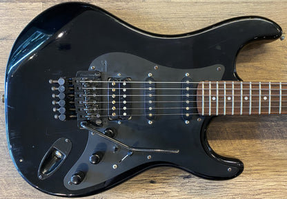 USED 1985 Kramer Pacer Deluxe Gloss Black Finish Electric Guitar with Hardshell Case