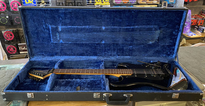 USED 1985 Kramer Pacer Deluxe Gloss Black Finish Electric Guitar with Hardshell Case