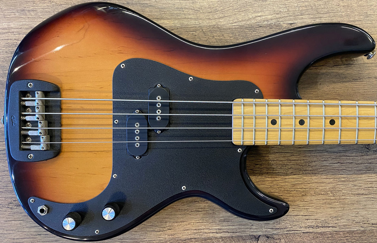 USED 1989 G&L SB-1 Gloss 3-Tone Sunburst Finish Electric Bass Guitar with Hardshell Case