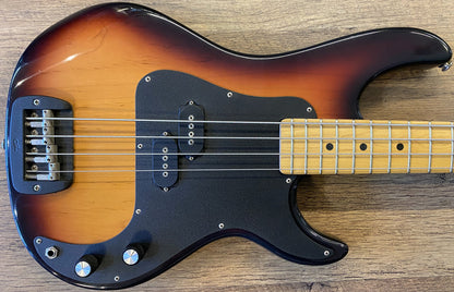 USED 1989 G&L SB-1 Gloss 3-Tone Sunburst Finish Electric Bass Guitar with Hardshell Case