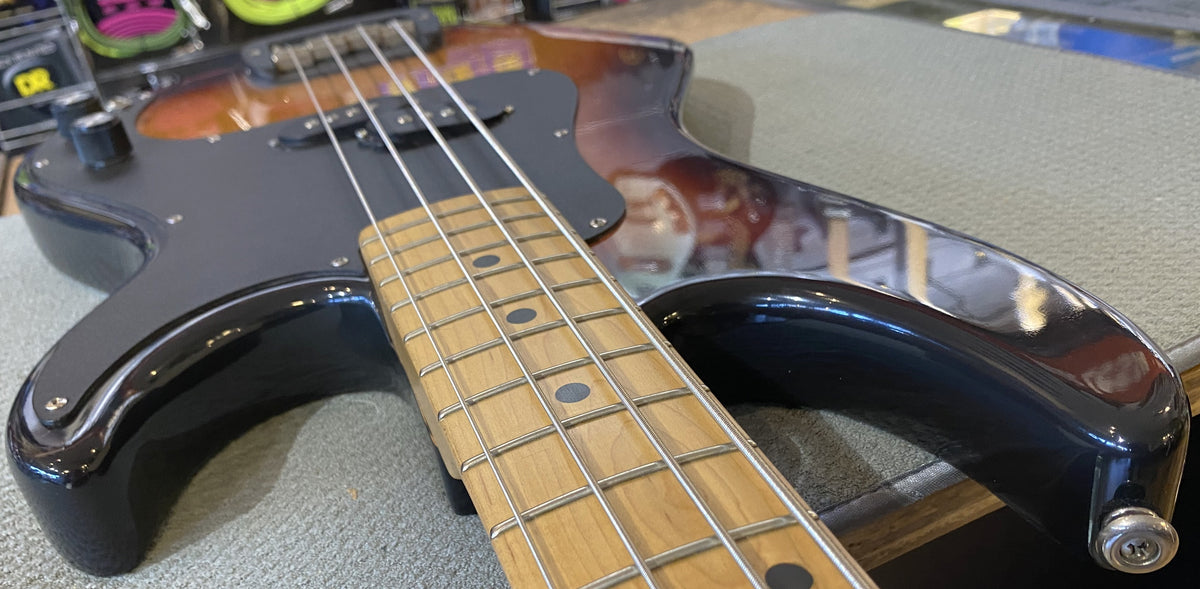 USED 1989 G&L SB-1 Gloss 3-Tone Sunburst Finish Electric Bass Guitar with Hardshell Case