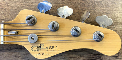 USED 1989 G&L SB-1 Gloss 3-Tone Sunburst Finish Electric Bass Guitar with Hardshell Case
