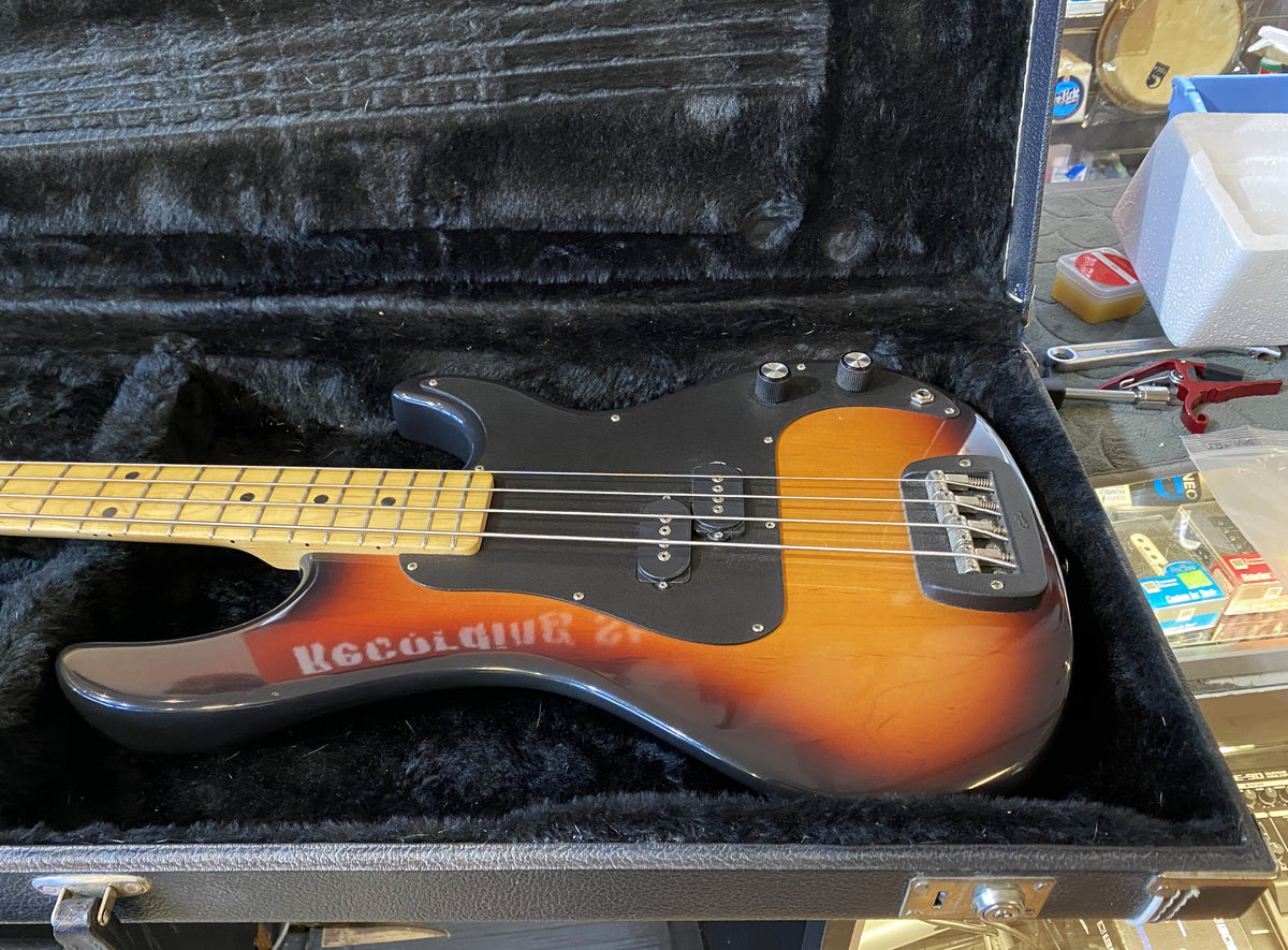 USED 1989 G&L SB-1 Gloss 3-Tone Sunburst Finish Electric Bass Guitar with Hardshell Case