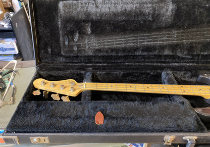 USED 1989 G&L SB-1 Gloss 3-Tone Sunburst Finish Electric Bass Guitar with Hardshell Case