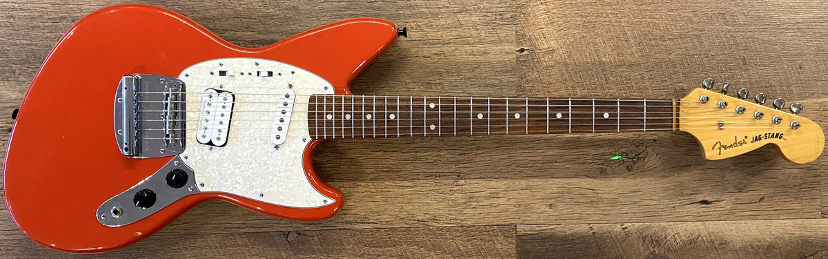 USED 1997 Fender Jag-Stang Gloss Fiesta Red Finish Electric Guitar