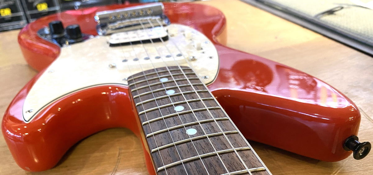 USED 1997 Fender Jag-Stang Gloss Fiesta Red Finish Electric Guitar
