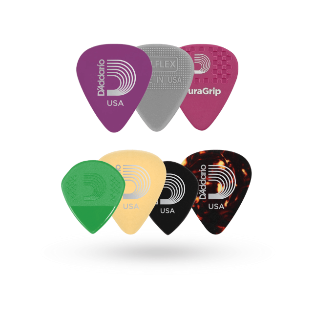 D'Addario 1XVP6-5 Assorted Guitar Picks, 7-pack, Heavy