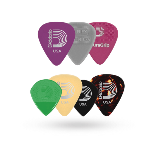 D'Addario 1XVP6-5 Assorted Guitar Picks, 7-pack, Heavy