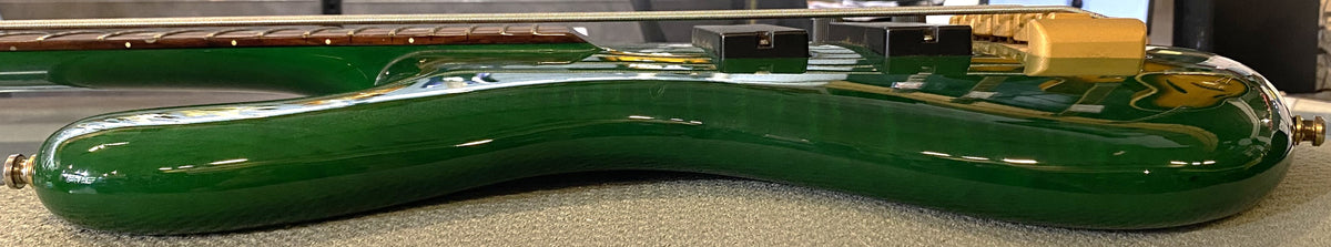 USED 2002 Spector Euro Series NS5-CRFM Gloss Transparent Emerald Green Finish Neck-Thru 5-String Active Electric Bass Guitar with Original Hardshell Case